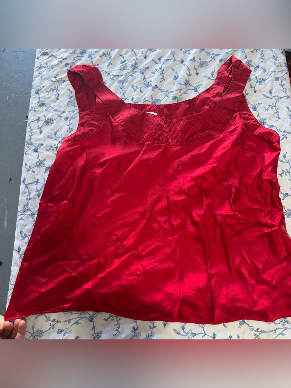 Isaac Mizrahi target Red Satin Tank Top